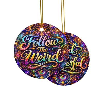 FOLLOW THE WEIRD - Weird Is Wonderful - Ceramic Ornament - Words of Wisdom Collection