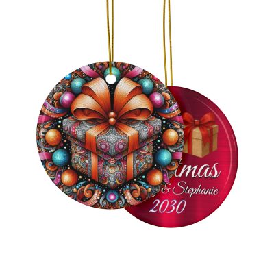 Personalize - EXQUISITE GIFT - Merry Christmas - Ceramic Ornament - Christmas Custom Collection