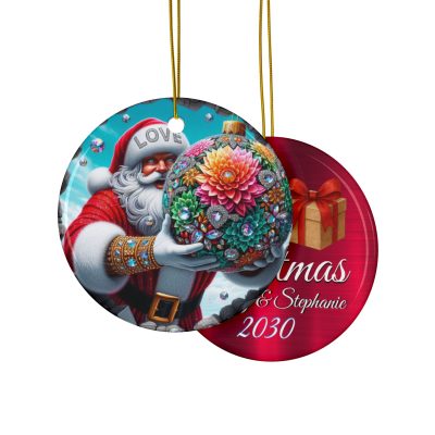 Personalize - ST NICK'S LOTUS - Ceramic Ornament - Angel Gnome- GnomePOP Custom Collection