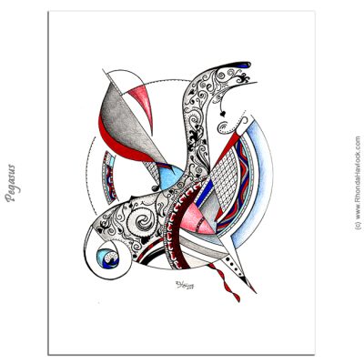 PEGASUS - Original Drawing - Abstract Geometry, Rhonda Havlock