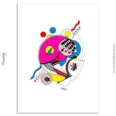CRAVING - Original Drawing - Abstract Geometry, Rhonda Havlock