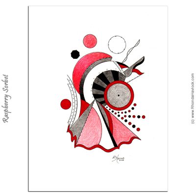 RASPBERRY SORBET - Original Drawing - Abstract Geometry, Rhonda Havlock