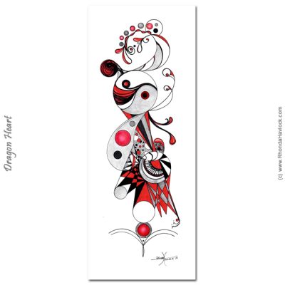 DRAGON HEART - Original Drawing - Abstract Geometry, Rhonda Havlock