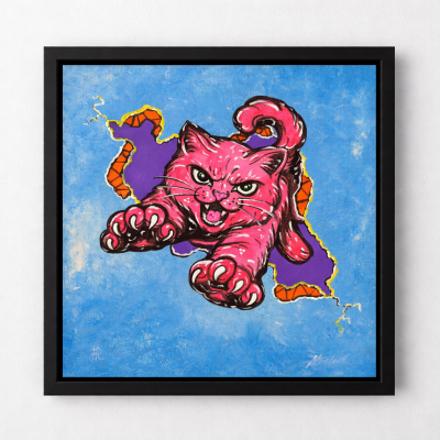 Might As Well Jump - Cat in a Crack - Original Painting - Joey & Rhonda Havlock Collaboration