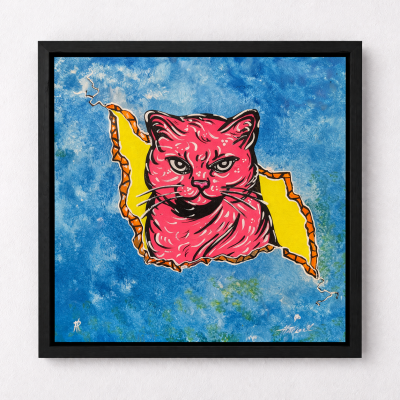 I Came For Treats - Cat in a Crack - Original Painting - Joey & Rhonda Havlock Collaboration