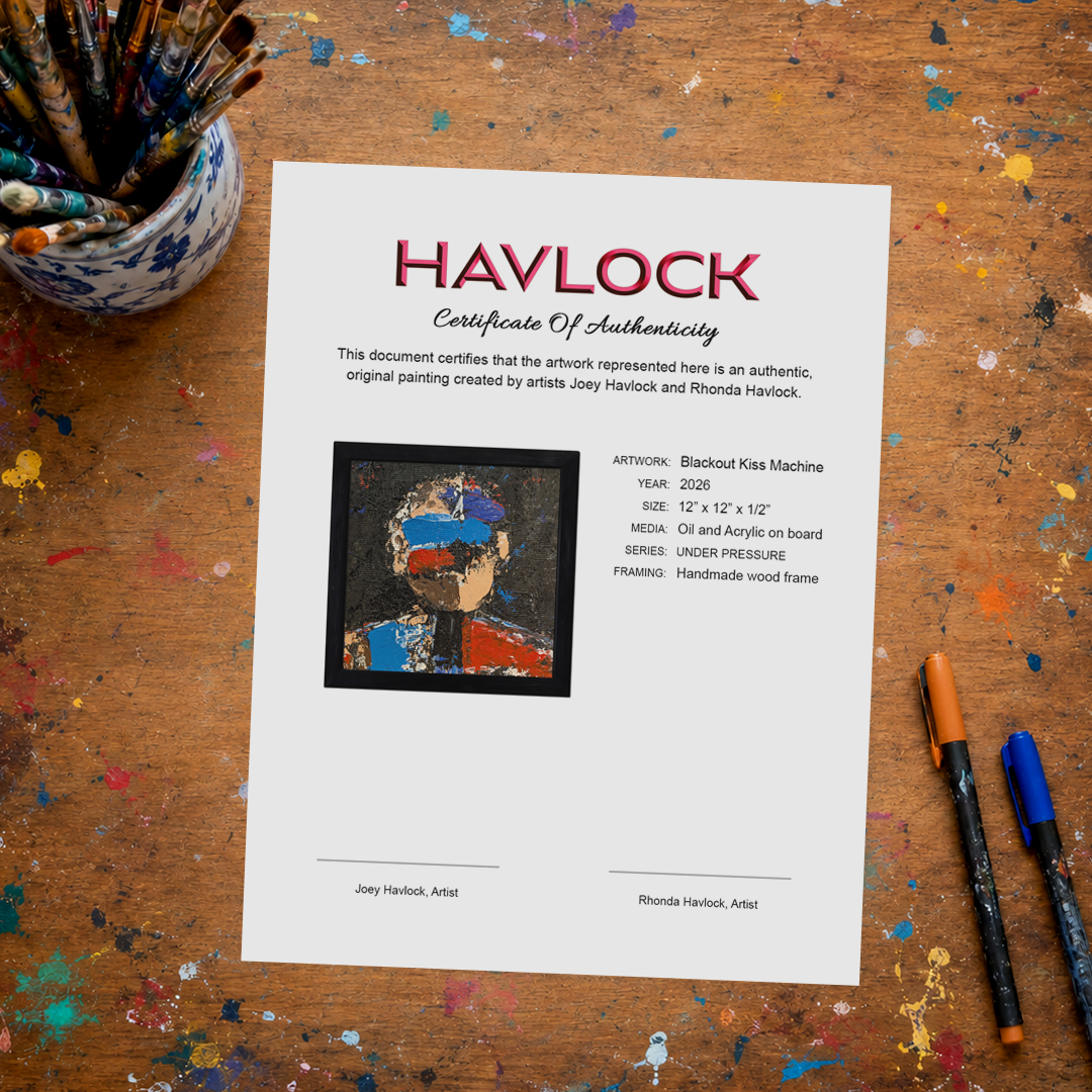 Blackout Kiss Machine – Original Painting – Havlock collaboration – Under Pressure series - Image 3