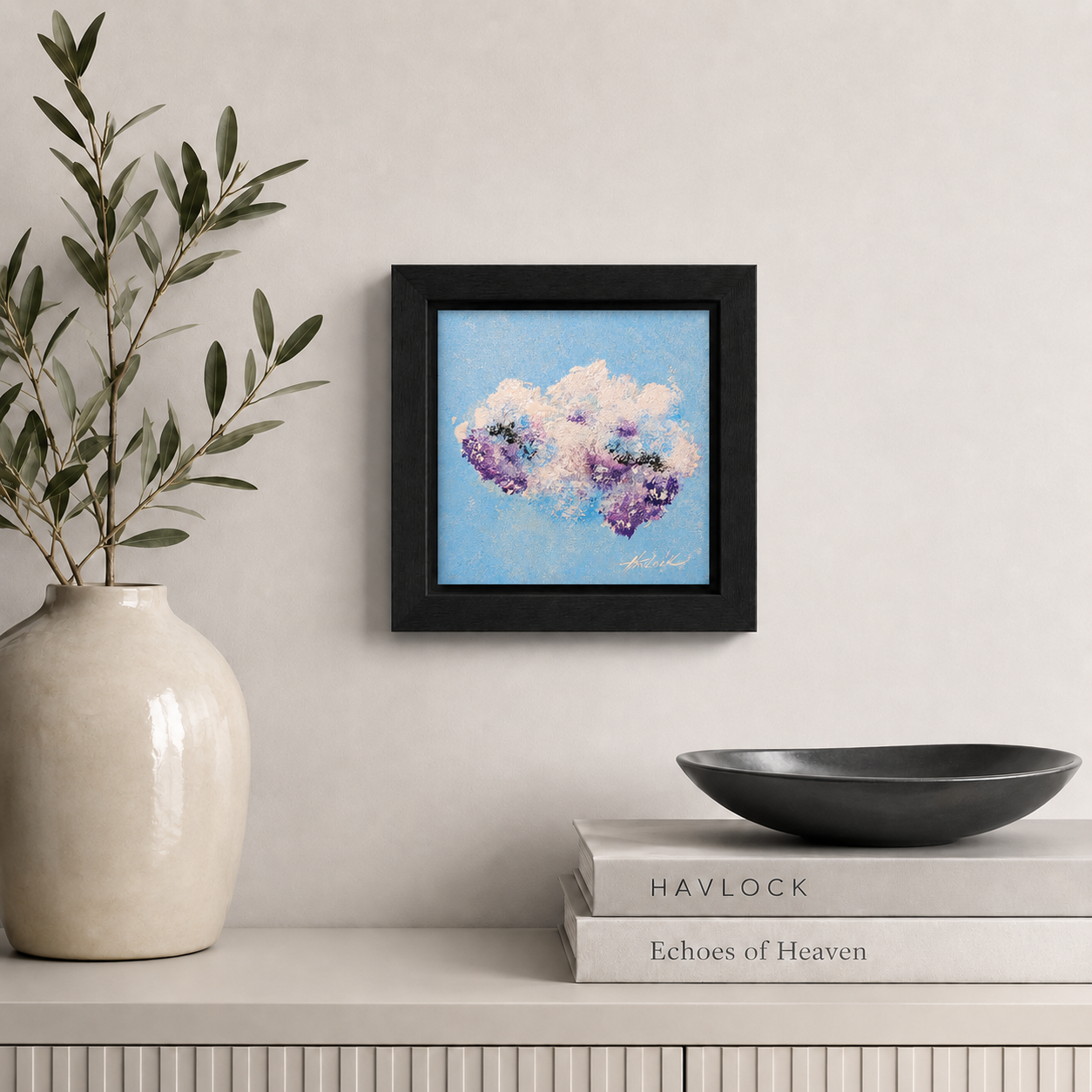 First Emergence - 6"x6" - Echoes of Heaven Series - Original Painting - Framed - Image 3