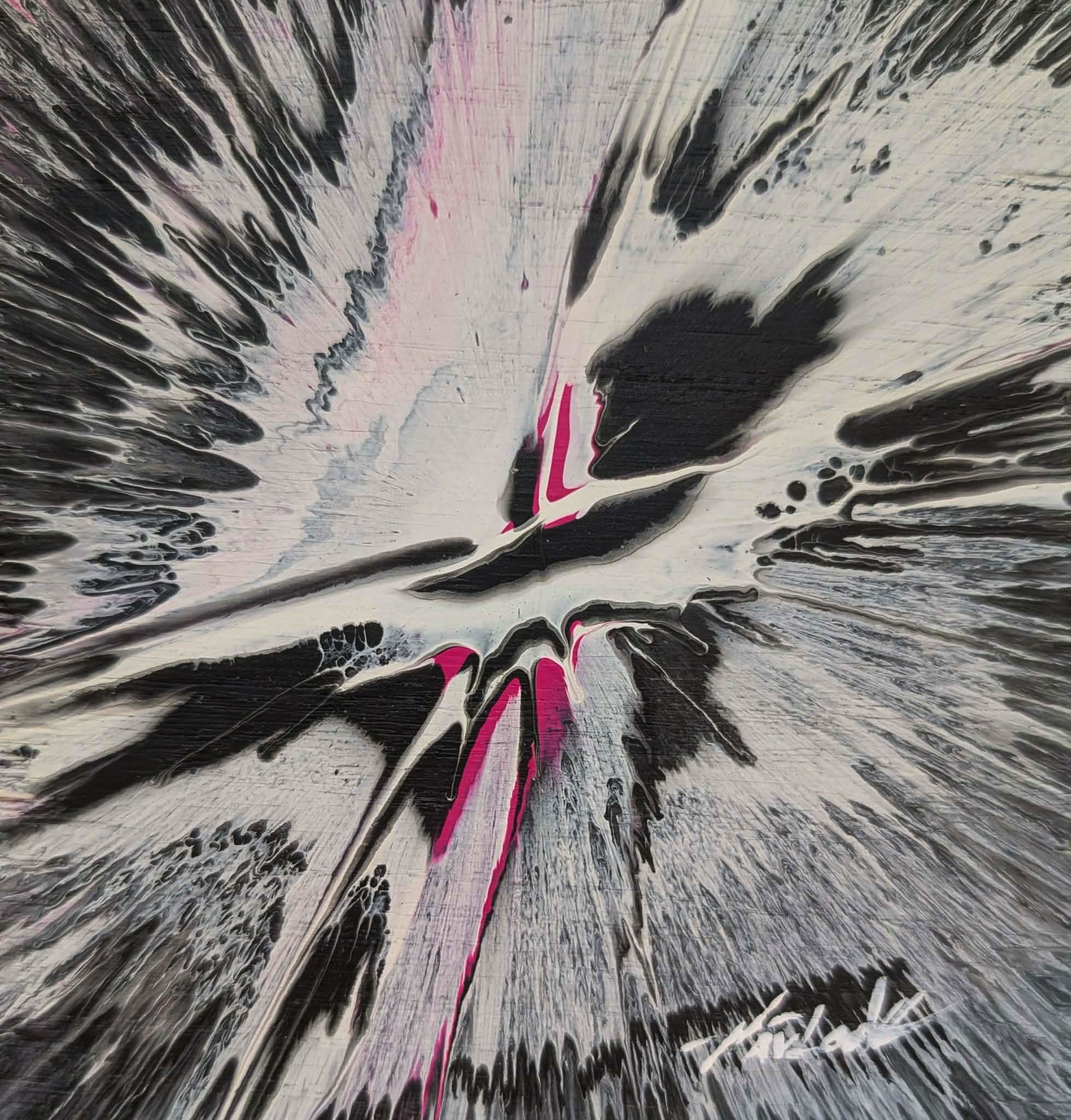The G Spot - 6"x6" - Velocity Spin Art Series - Original Painting - Framed - Image 2