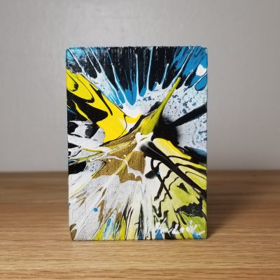 Impact Point - 3.5"x2.5" - Velocity Spin Art Series - Freestanding Original Painting