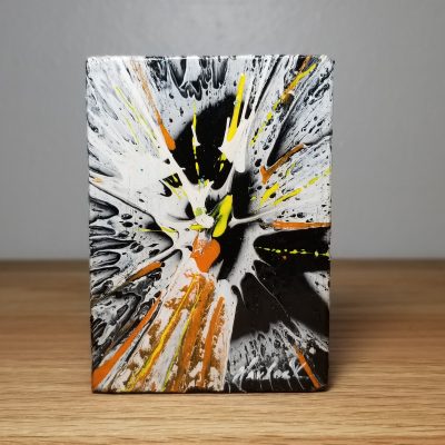Splash Zone - 3.5"x2.5" - Velocity Spin Art Series - Freestanding Original Painting