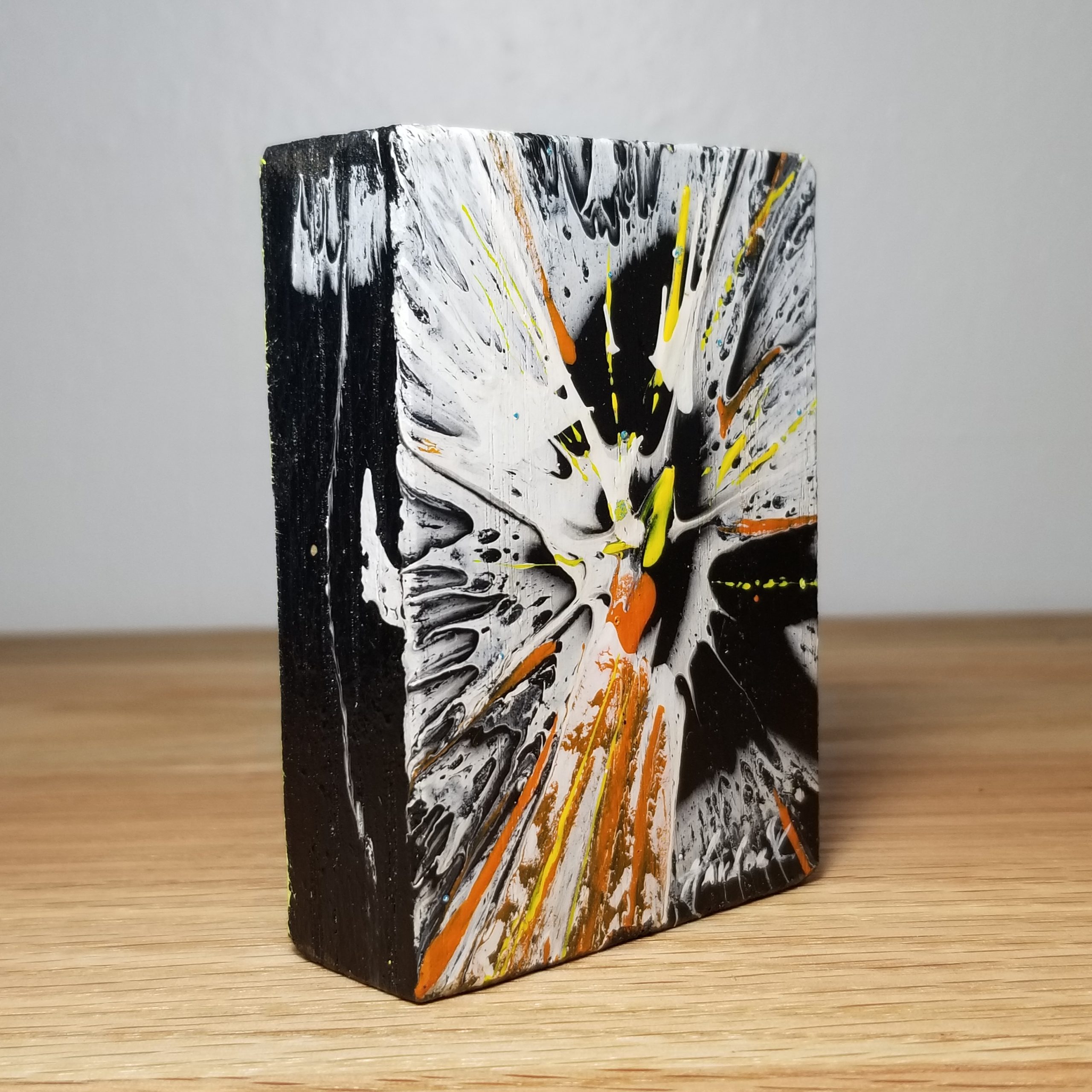 Splash Zone - 3.5"x2.5" - Velocity Spin Art Series - Freestanding Original Painting - Image 5