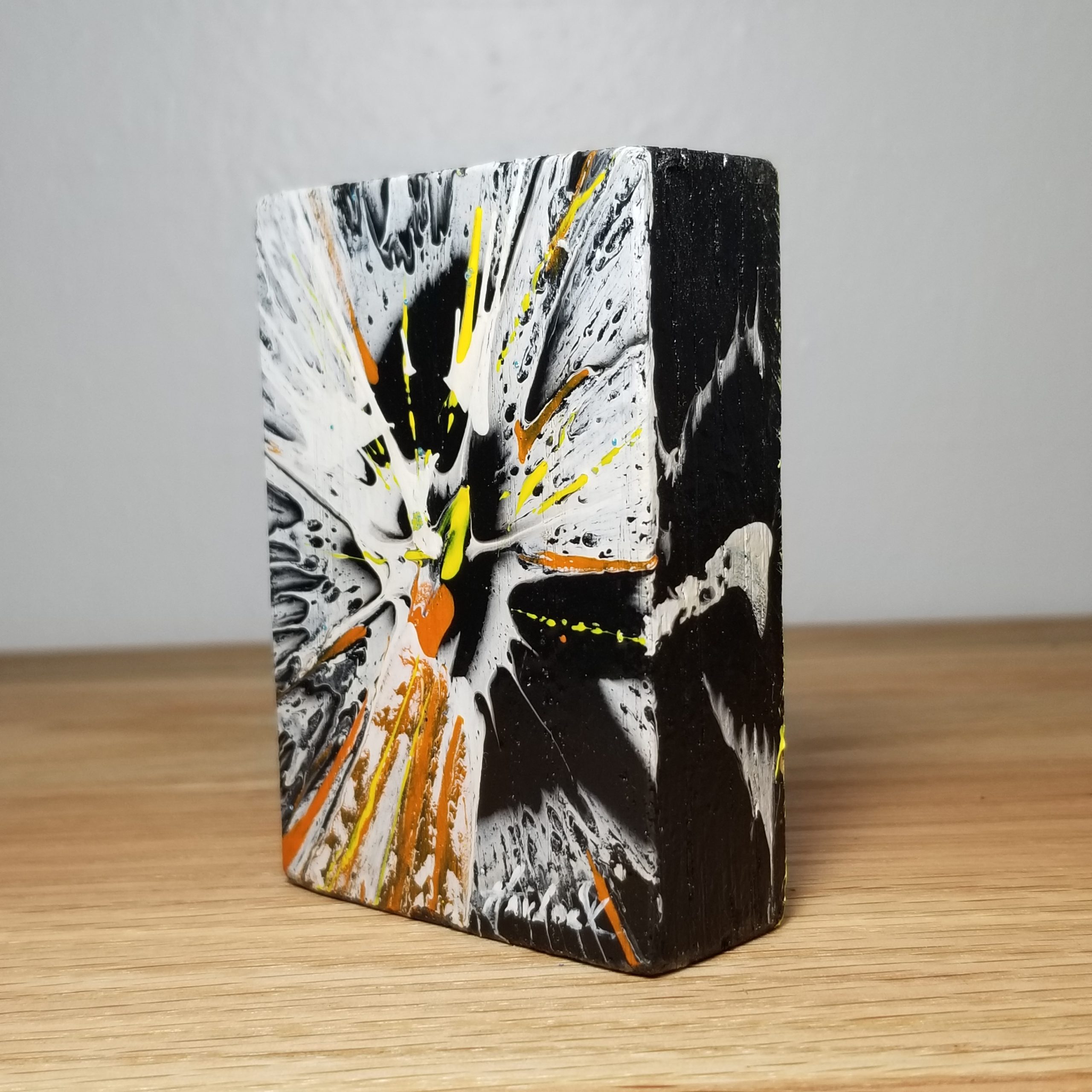 Splash Zone - 3.5"x2.5" - Velocity Spin Art Series - Freestanding Original Painting - Image 4