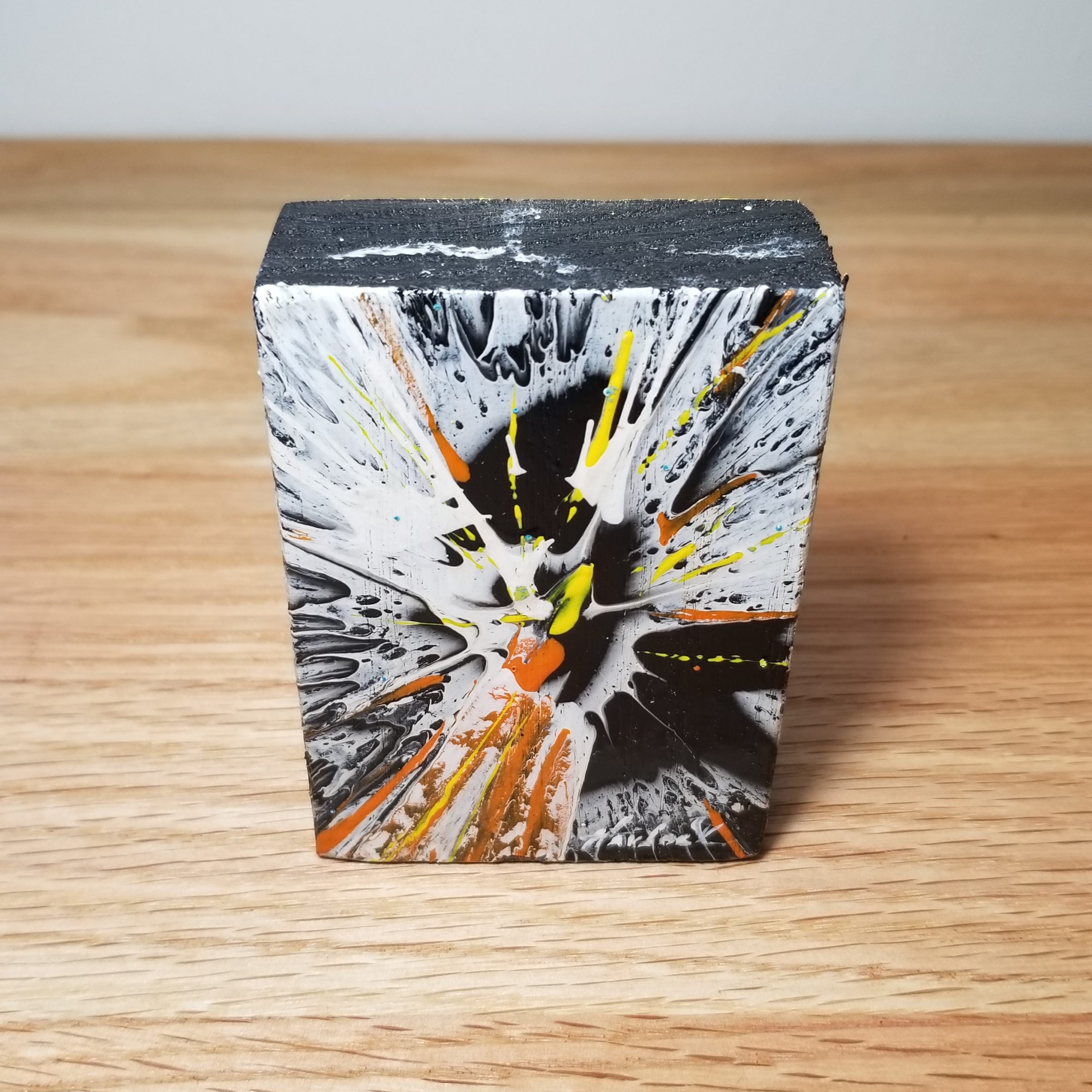 Splash Zone - 3.5"x2.5" - Velocity Spin Art Series - Freestanding Original Painting - Image 6
