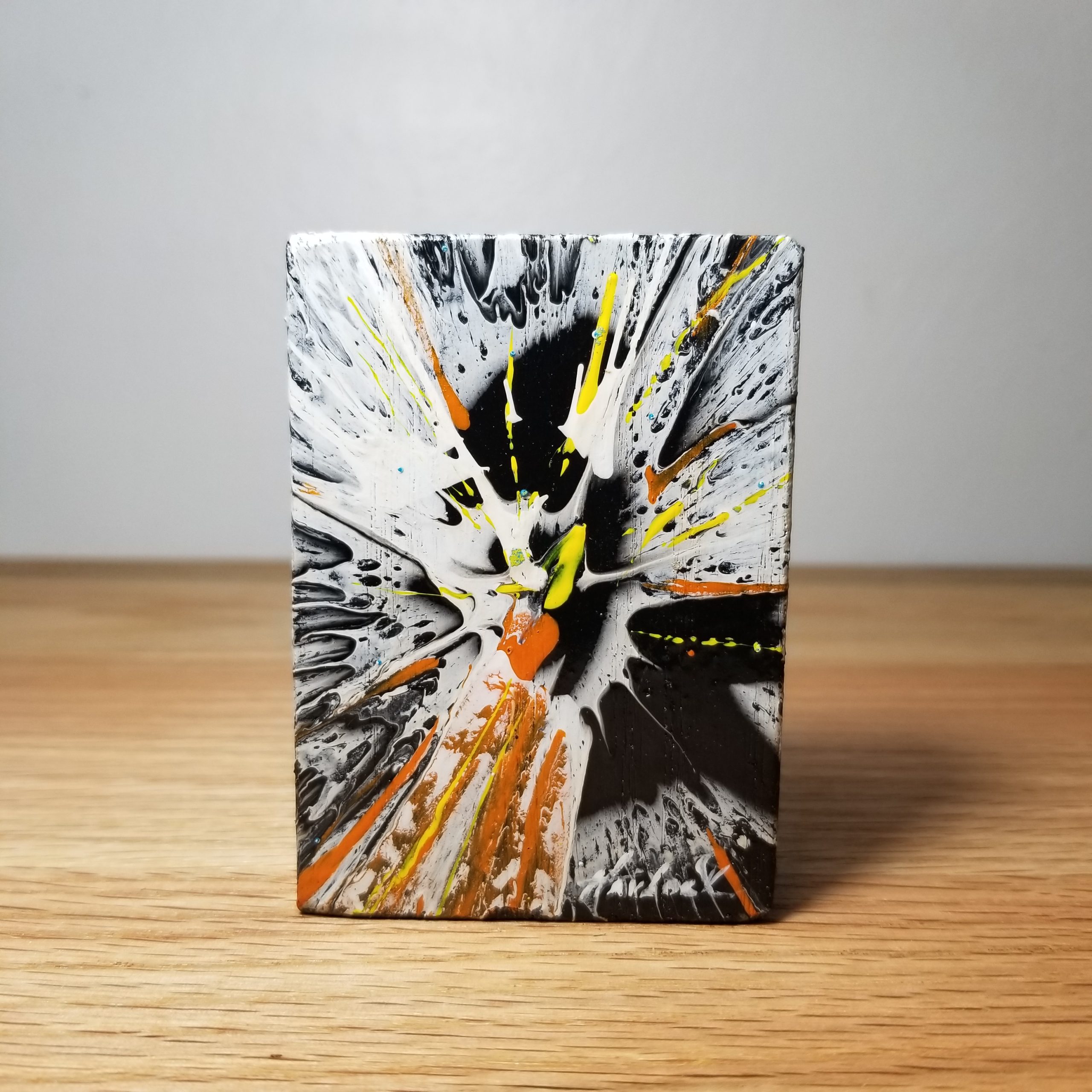 Splash Zone - 3.5"x2.5" - Velocity Spin Art Series - Freestanding Original Painting - Image 7