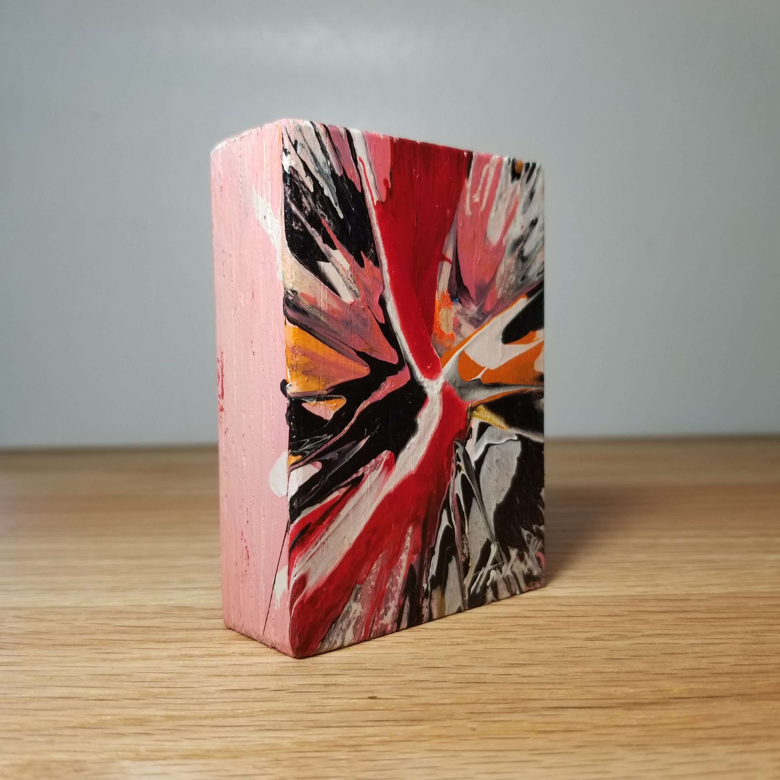 Kinetic Weather - 3.5"x2.5" - Velocity Spin Art Series - Freestanding Original Painting - Image 4