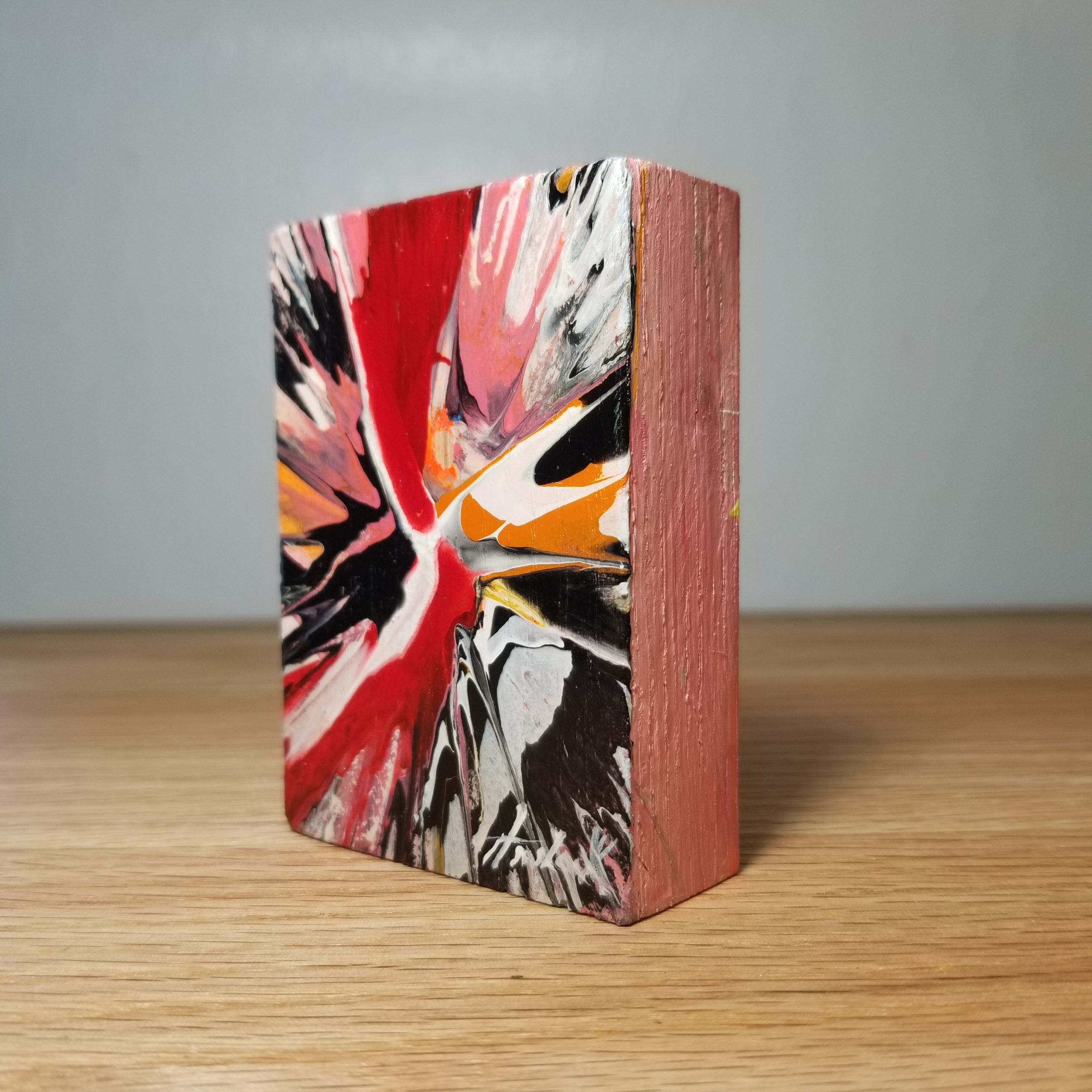 Kinetic Weather - 3.5"x2.5" - Velocity Spin Art Series - Freestanding Original Painting - Image 3