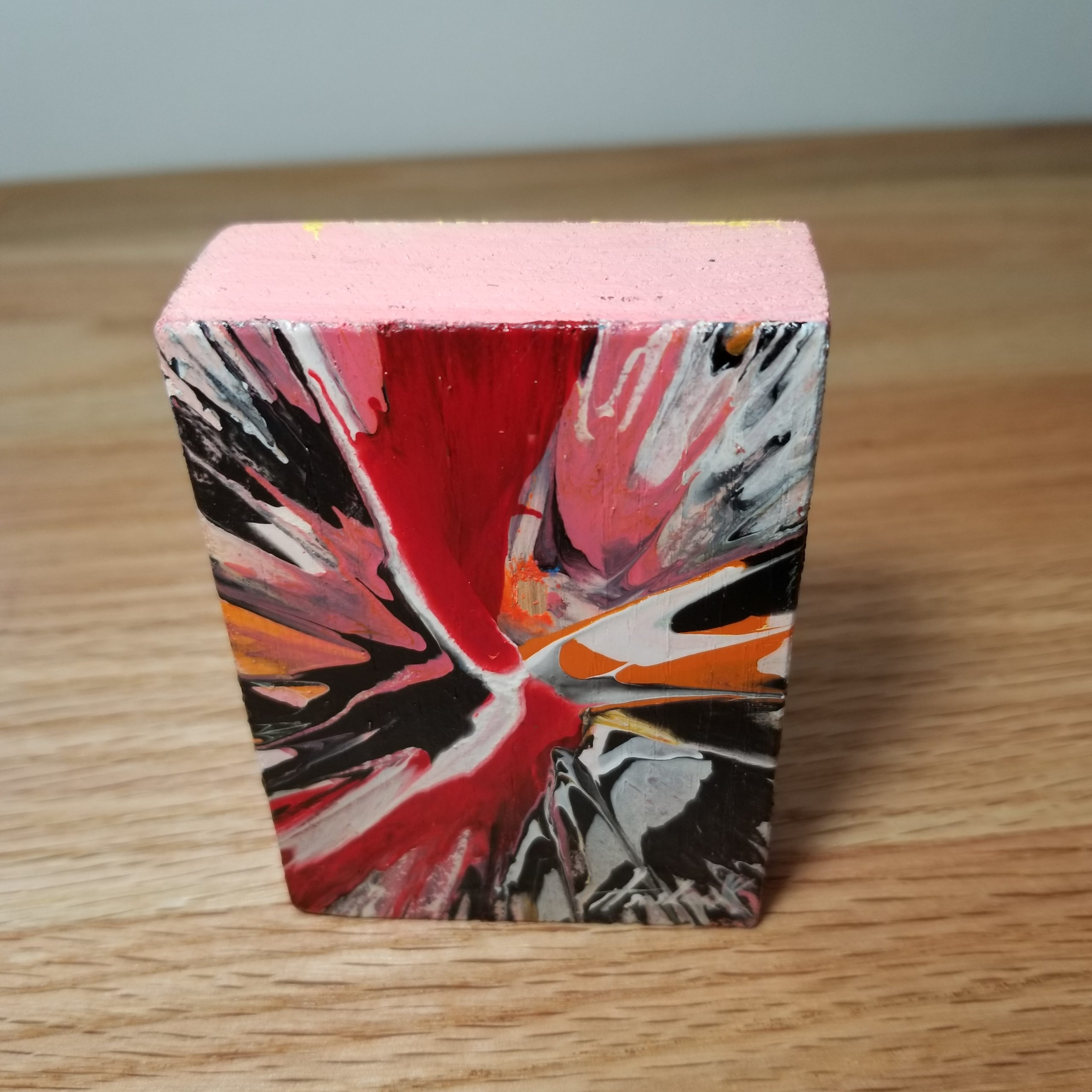 Kinetic Weather - 3.5"x2.5" - Velocity Spin Art Series - Freestanding Original Painting - Image 5