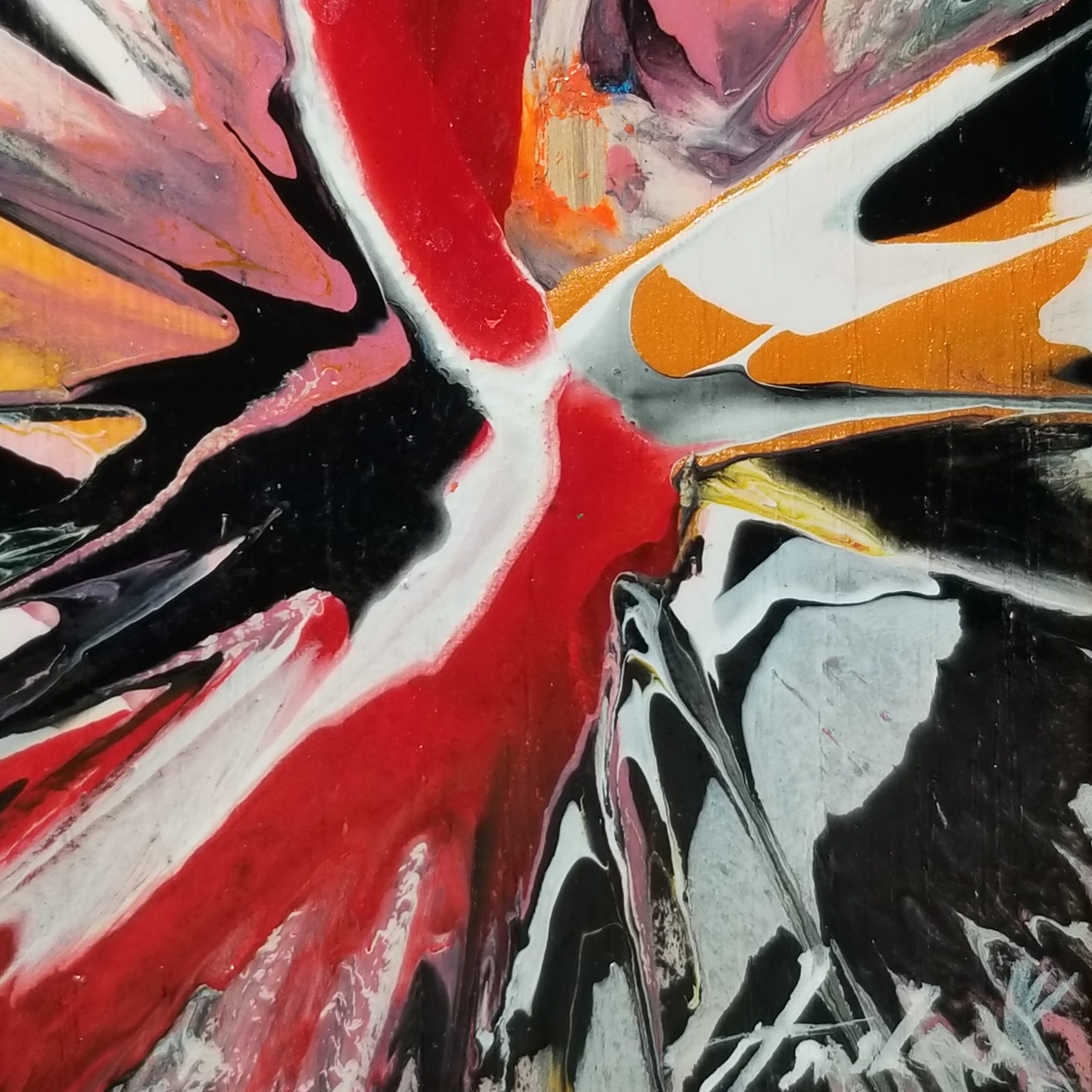 Kinetic Weather - 3.5"x2.5" - Velocity Spin Art Series - Freestanding Original Painting - Image 6