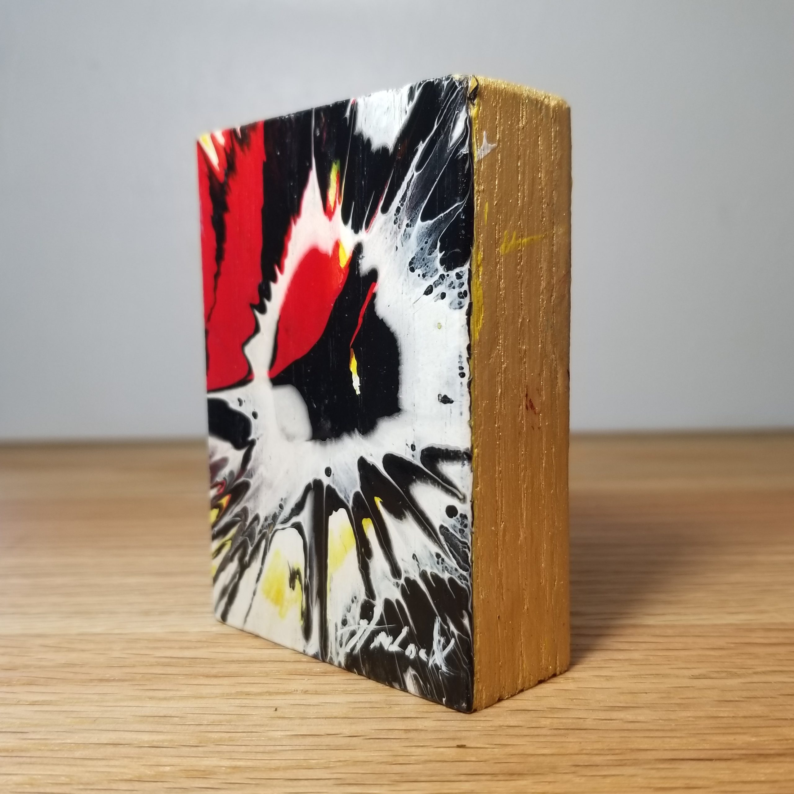 Orbital Impulse - 3.5"x2.5" - Velocity Spin Art Series - Freestanding Original Painting - Image 3