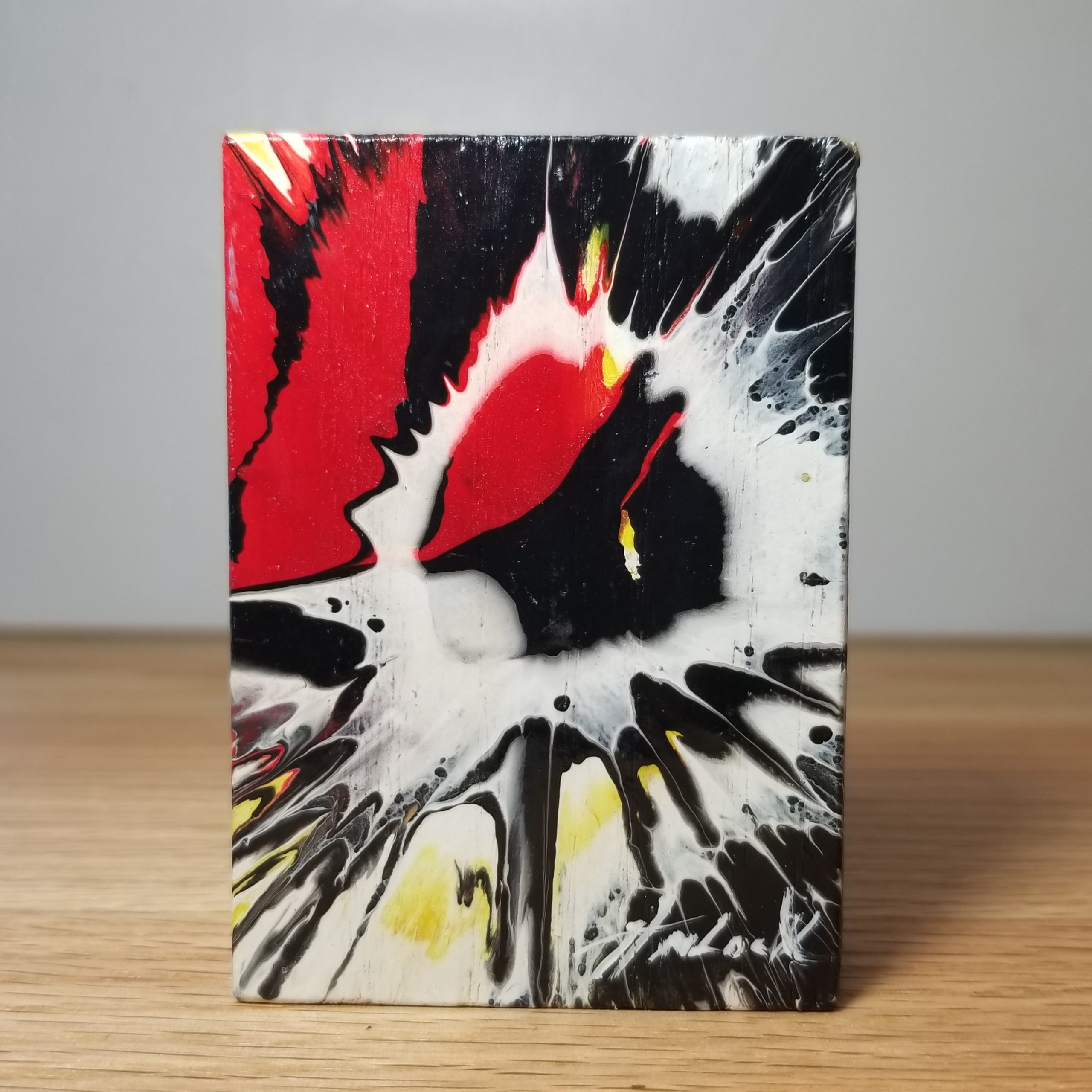 Orbital Impulse - 3.5"x2.5" - Velocity Spin Art Series - Freestanding Original Painting