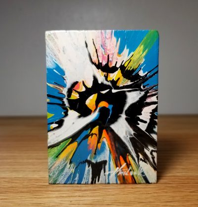 Hydraulic Pulse - 3.5"x2.5" - Velocity Spin Art Series - Freestanding Original Painting