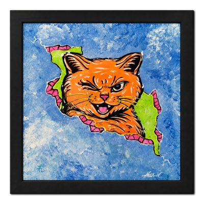 Flirting With Trouble - Cat in a Crack - Original Painting - Joey & Rhonda Havlock Collaboration