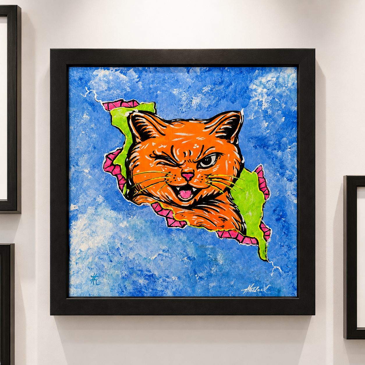 Flirting With Trouble - Cat in a Crack - Original Painting - Joey & Rhonda Havlock Collaboration - Image 2