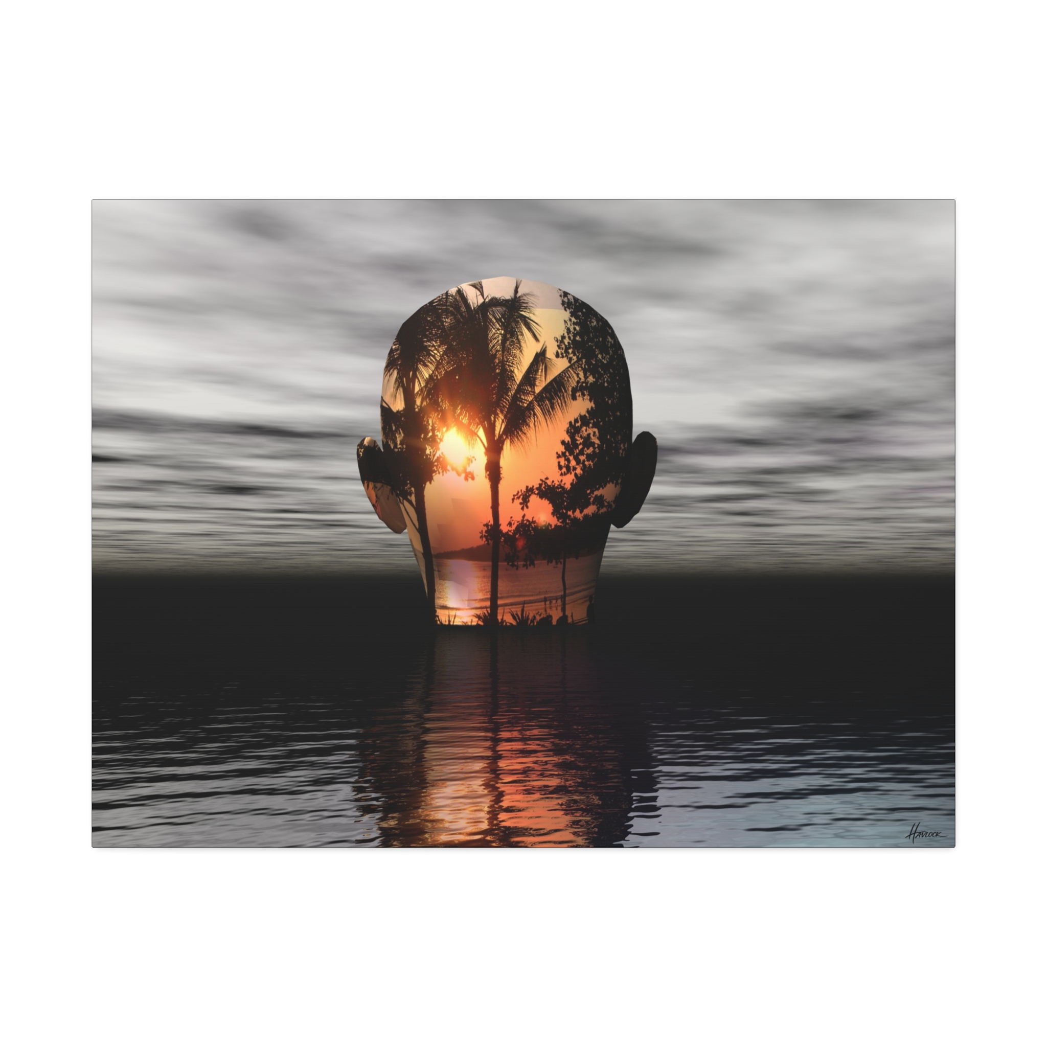 Mind Island Sunset - Master Minds Canvas Stretched 40 x 30 Joey Havlock