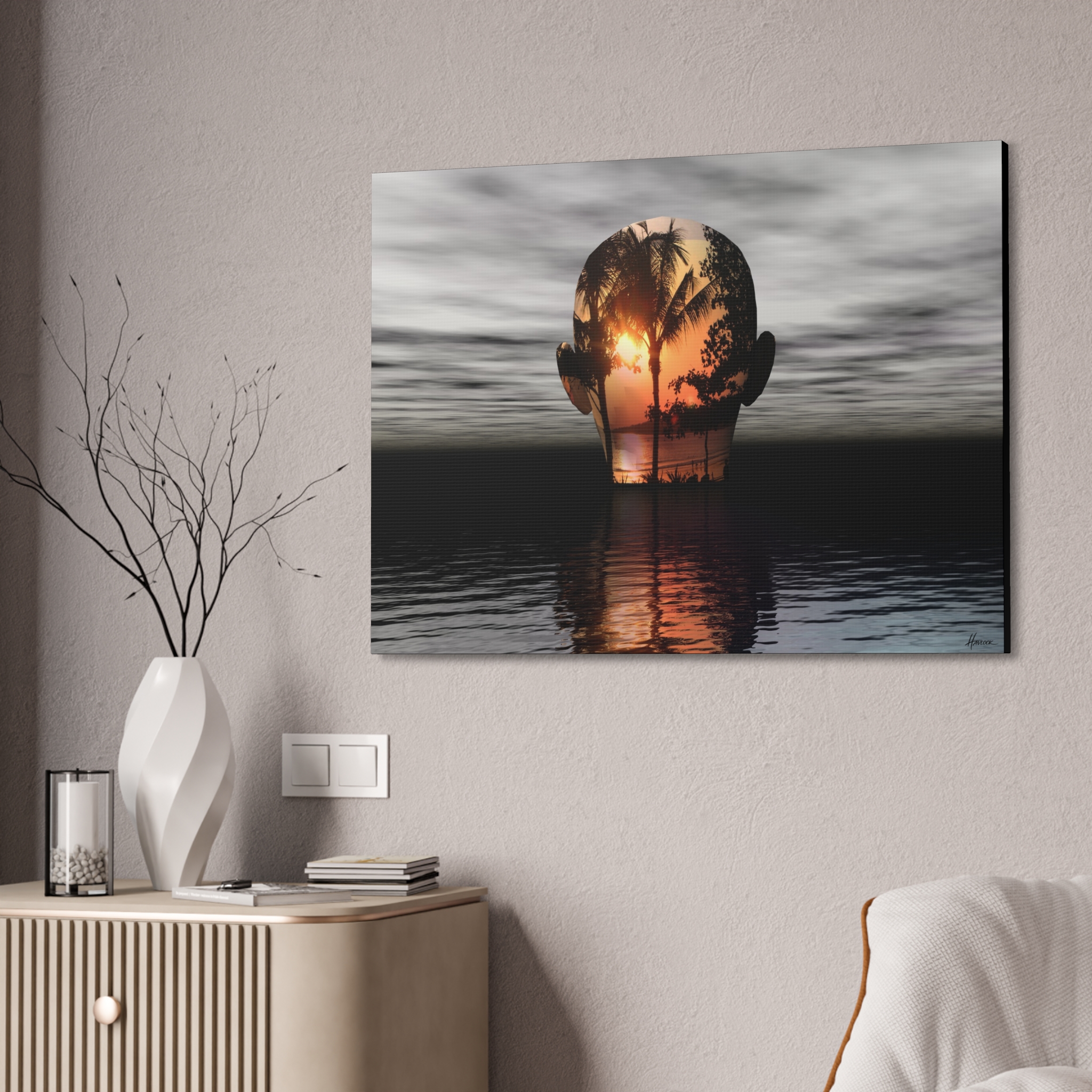 Mind Island Sunset - Master Minds Canvas Stretched 40 x 30 Joey Havlock - Image 4
