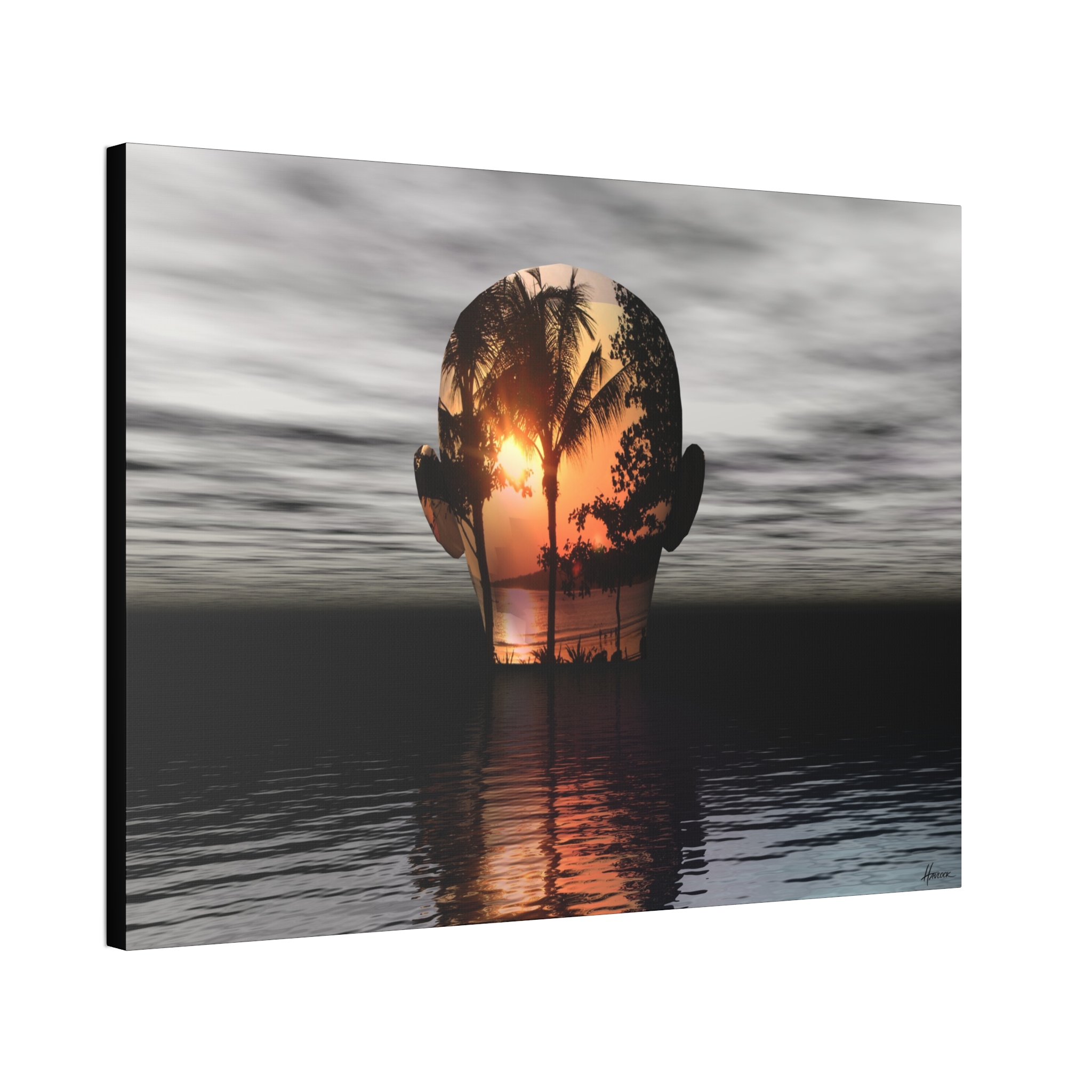 Mind Island Sunset - Master Minds Canvas Stretched 40 x 30 Joey Havlock - Image 2