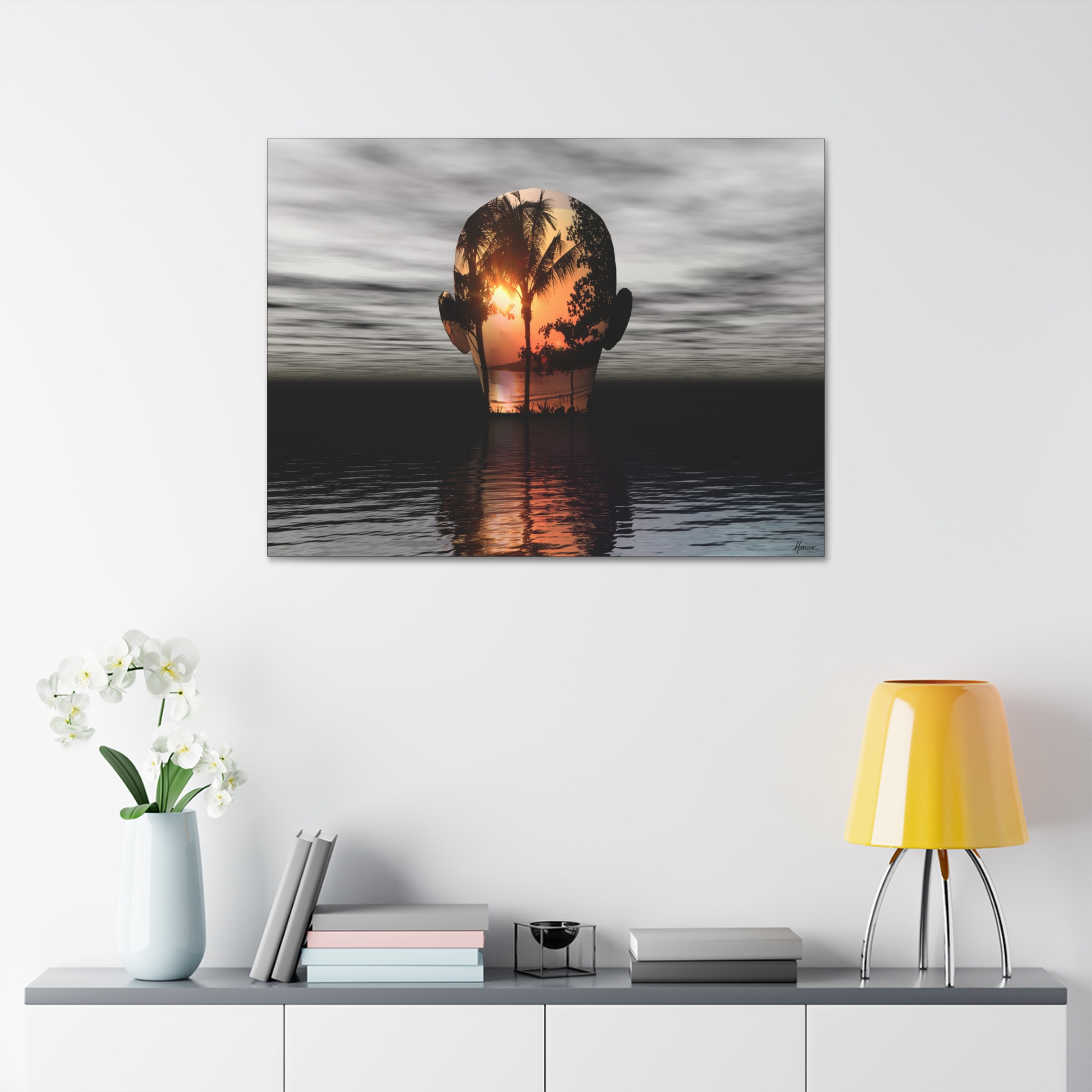 Mind Island Sunset - Master Minds Canvas Stretched 40 x 30 Joey Havlock - Image 3
