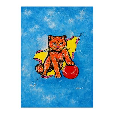 Calm Before the Storm - 5x7 Cats in a Crack Print, Unframed