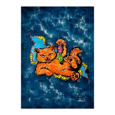 Let's Play - 5x7 Cats in a Crack Print, Unframed