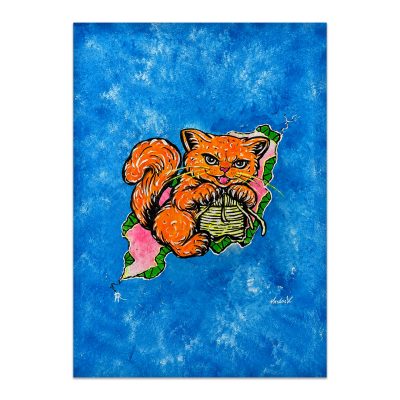 Midnight Menace - 5x7 Cats in a Crack Print, Unframed