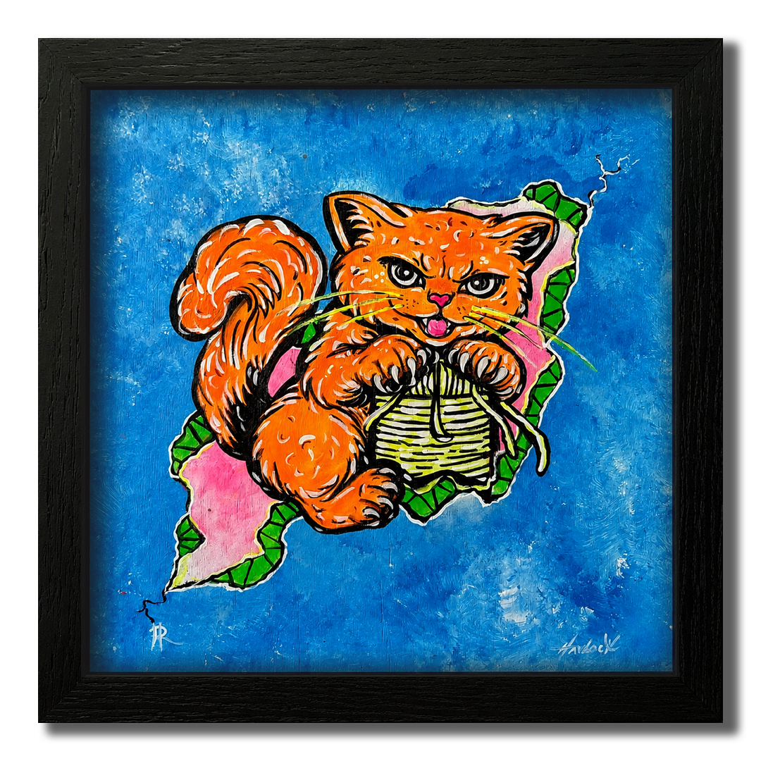 Midnight Menace - Cats in a Crack - Original Painting - Joey & Rhonda Havlock Collaboration