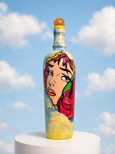 Daphne Divine - POPADEMIC - Painted Glass Bottle