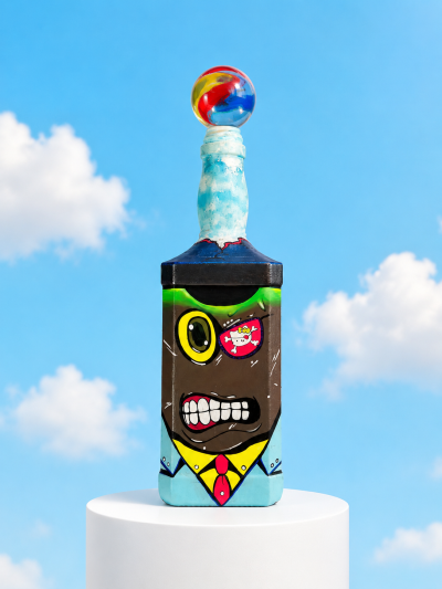 General Mayhem - POPADEMIC - Painted Glass Bottle