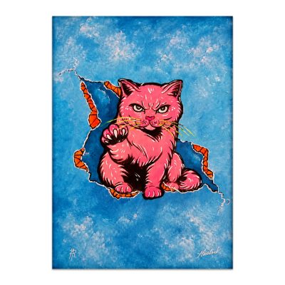 I Need to Pet You - 5x7 Cats in a Crack Print, Unframed