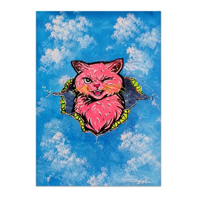 Slinky Winky Dinky - 5x7 Cats in a Crack Print, Unframed