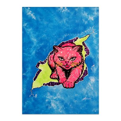 Sneaky Sam Stalking - 5x7 Cats in a Crack Print, Unframed