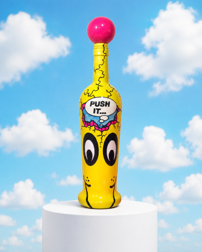 Marvin Mercury - POPADEMIC - Painted Glass Bottle