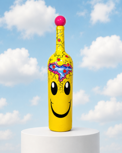 Maxwell Von POP - POPADEMIC - Painted Glass Bottle