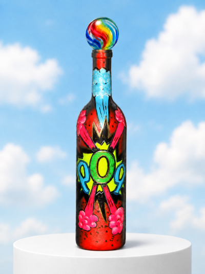 POP Bottle 123 - POPADEMIC - Painted Glass Bottle