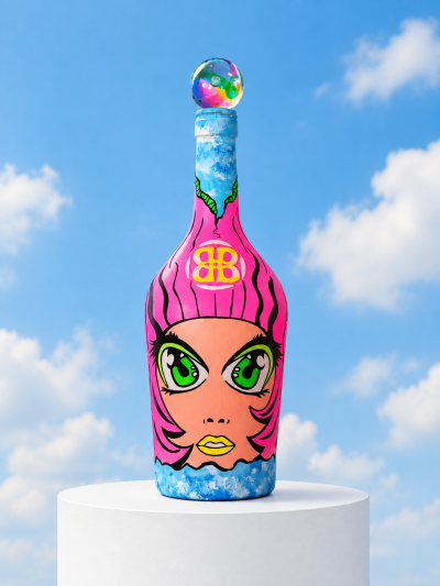 Pika Boo - POPADEMIC - Painted Glass Bottle