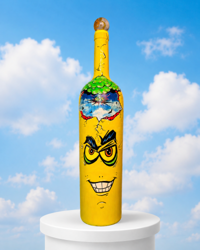 Vinny VaBOOM - POPADEMIC - Painted Glass Bottle