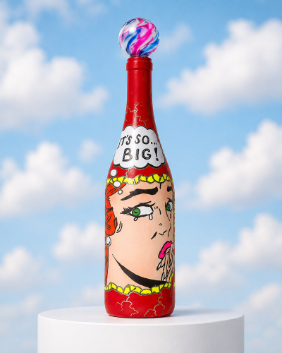 Worried Wanda - POPADEMIC - Painted Glass Bottle